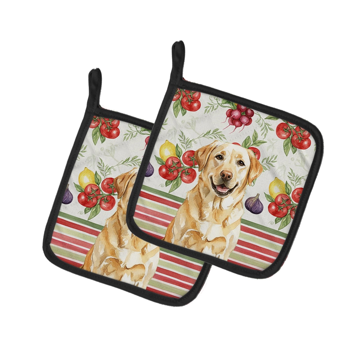 Picture of Carolines Treasures WDK8294PTHD Unisex Adult Yellow Labrador Retriever Vegetables Pot Holders - 7.5 x 7.5 in. - Set of 2