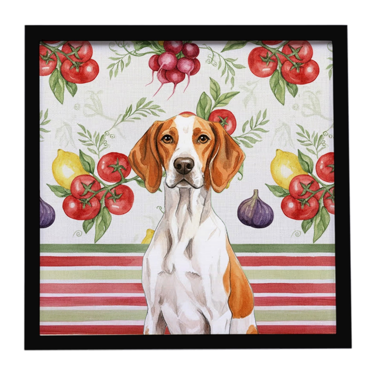 WDK8357MFP88 Unisex Orange & White Pointer Vegetables Framed Metal Print - 8 x 8 in.