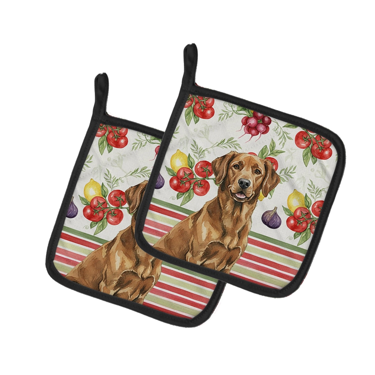 Picture of Carolines Treasures WDK8167PTHD Unisex Adult Chesapeake Bay Retriever Vegetables Pot Holders - 7.5 x 7.5 in. - Set of 2