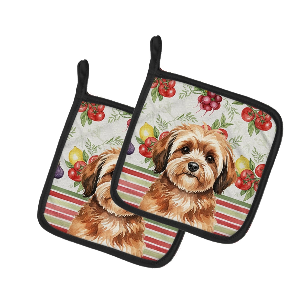Picture of Carolines Treasures WDK8269PTHD Unisex Adult Sable Havanese Vegetables Pot Holders - 7.5 x 7.5 in. - Set of 2