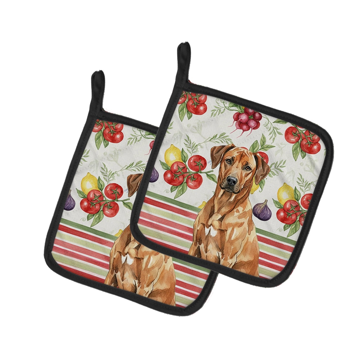 Picture of Carolines Treasures WDK8386PTHD Unisex Adult Rhodesian Ridgeback Vegetables Pot Holders - 7.5 x 7.5 in. - Set of 2