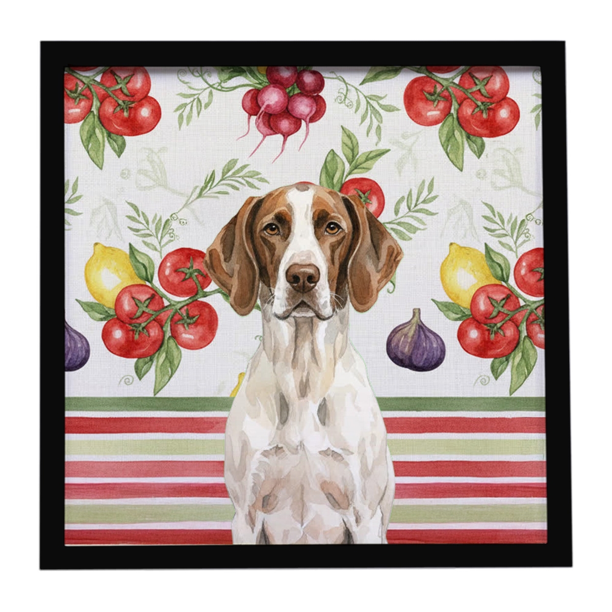 WDK8355MFP88 Unisex Liver & White Pointer Vegetables Framed Metal Print - 8 x 8 in.