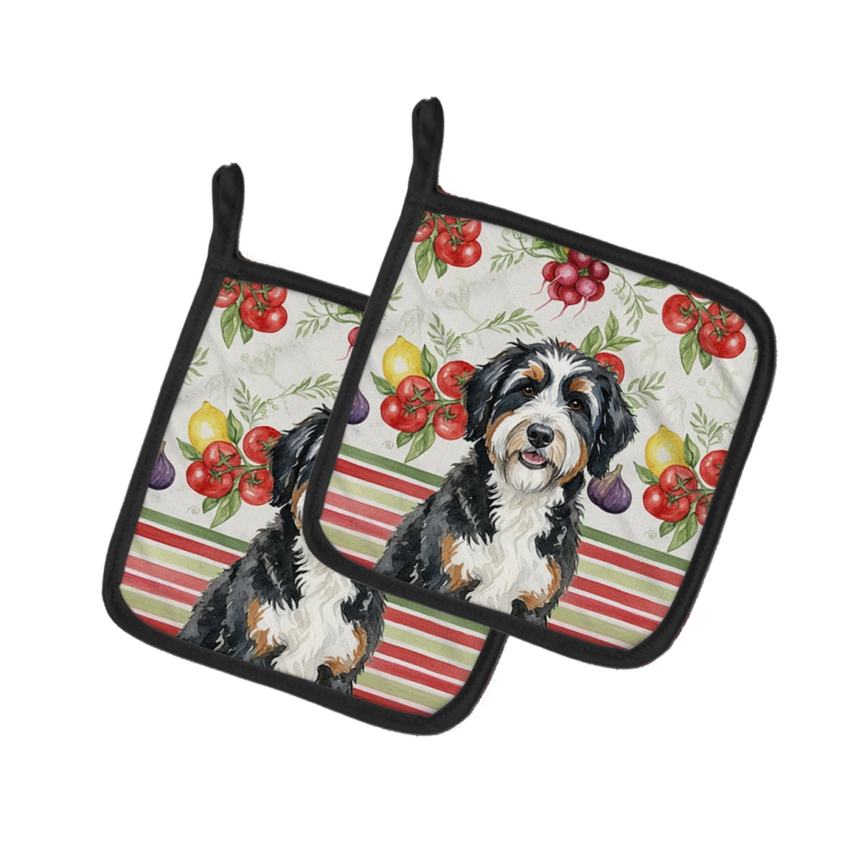 Picture of Carolines Treasures WDK8112PTHD Unisex Adult Berndoodle Vegetables Pot Holders - 7.5 x 7.5 in. - Set of 2
