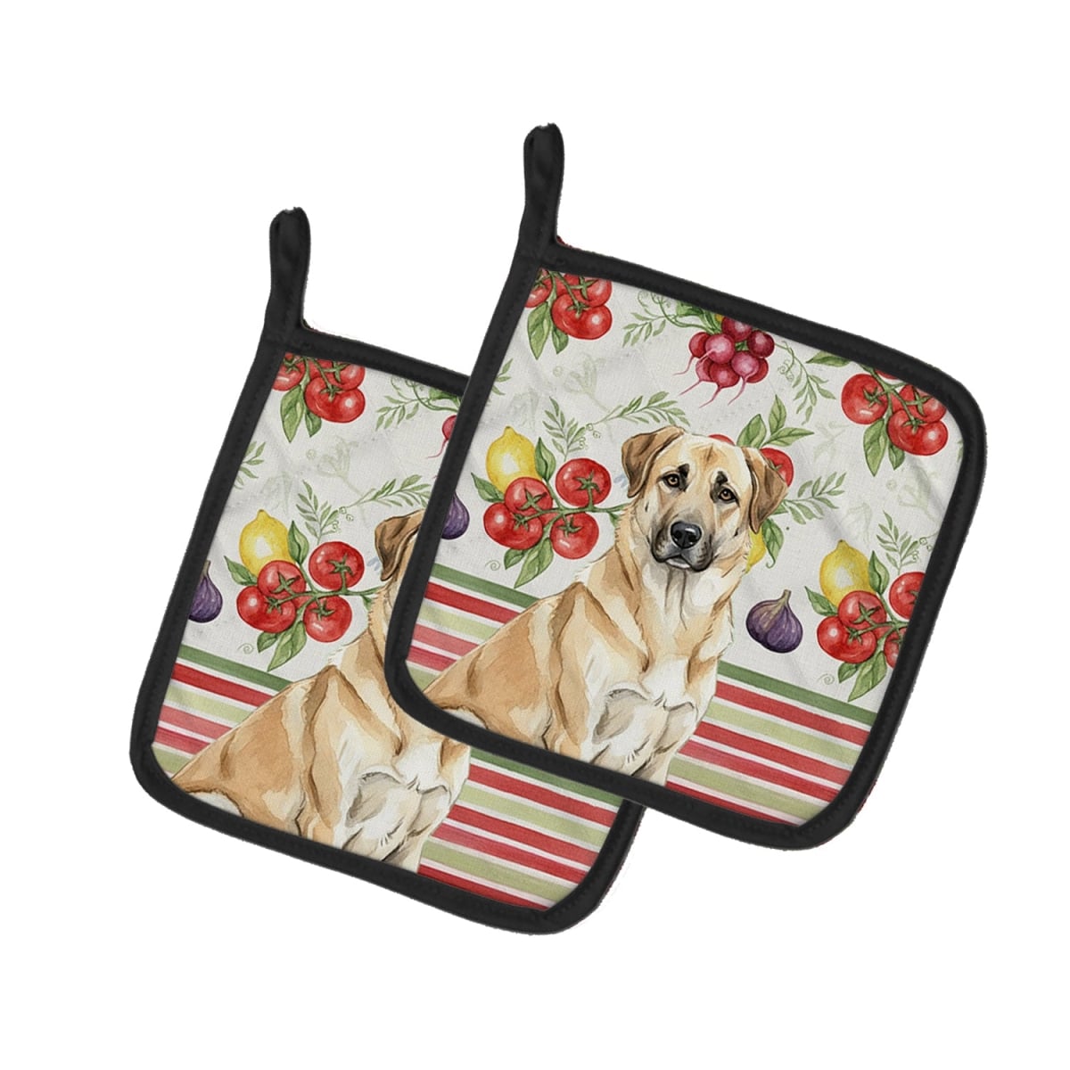 Picture of Carolines Treasures WDK8086PTHD Unisex Adult Anatolian Shepherd Dog Vegetables Pot Holders - 7.5 x 7.5 in. - Set of 2