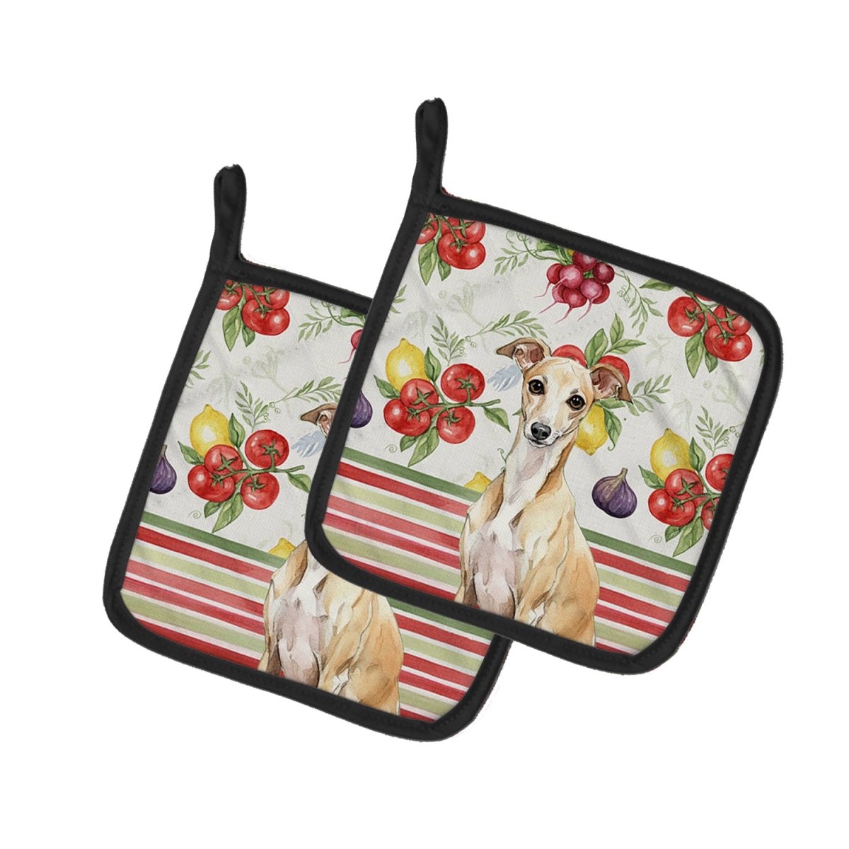Picture of Carolines Treasures WDK8280PTHD Unisex Adult Fawn Italian Greyhound Vegetables Pot Holders - 7.5 x 7.5 in. - Set of 2