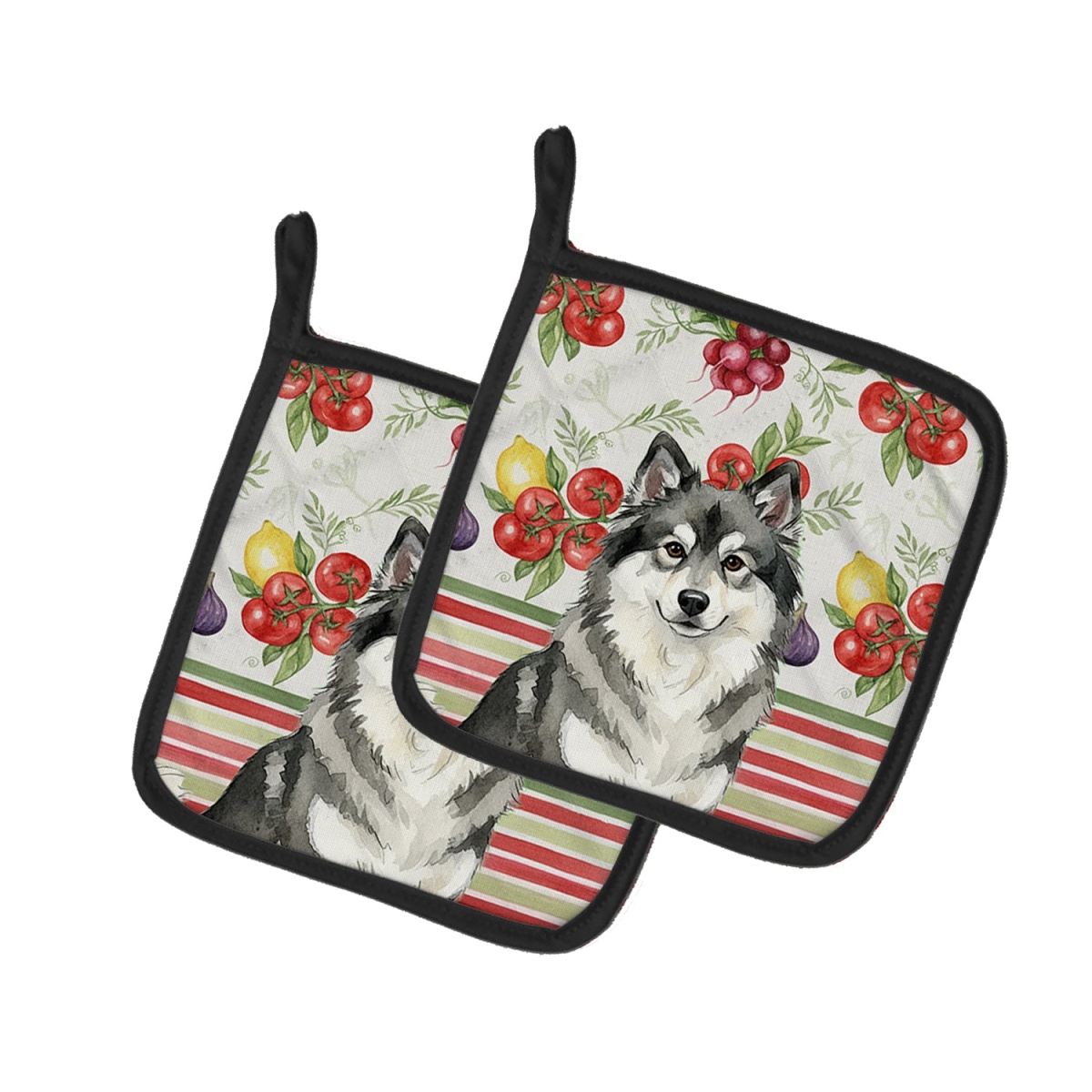 Picture of Carolines Treasures WDK8288PTHD Unisex Adult Keeshond Vegetables Pot Holders - 7.5 x 7.5 in. - Set of 2