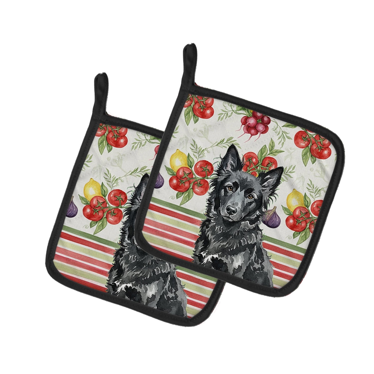 Picture of Carolines Treasures WDK8320PTHD Unisex Adult Mudi Vegetables Pot Holders - 7.5 x 7.5 in. - Set of 2
