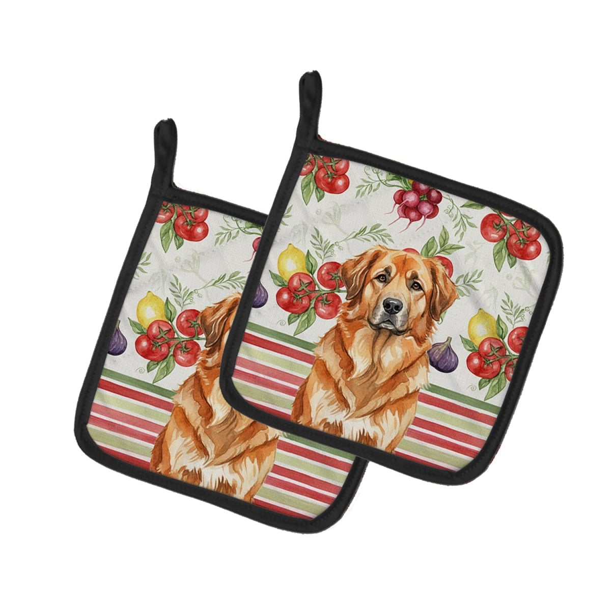 Picture of Carolines Treasures WDK8299PTHD Unisex Adult Red Leonberger Vegetables Pot Holders - 7.5 x 7.5 in. - Set of 2