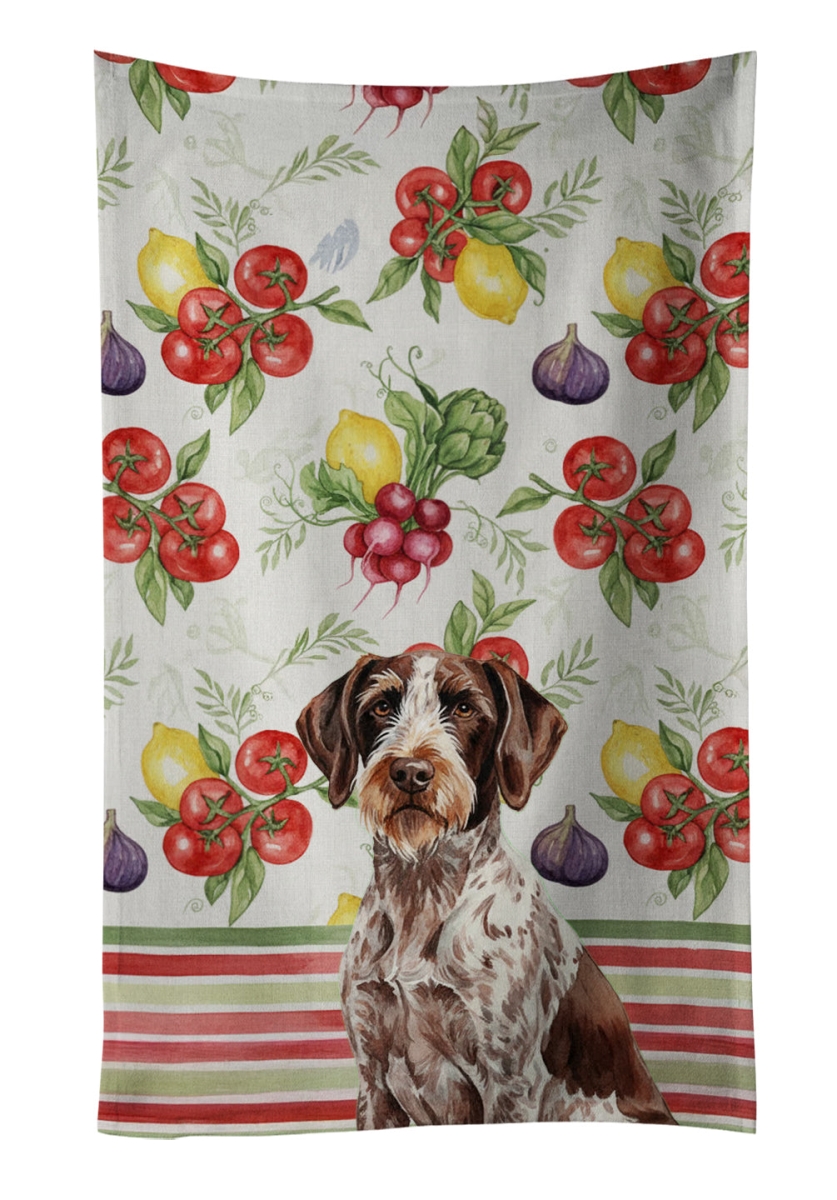 WDK8250KTWL Unisex Adult Roan German Wirehaired Pointer Vegetables Kitchen Towel - 25 x 15 in.