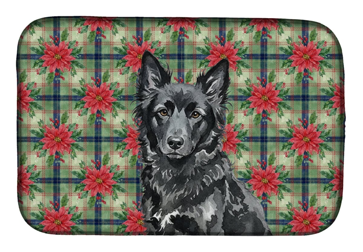 Picture of Carolines Treasures WDK8720DDM Unisex Adult Mudi Christmas Poinsettias Dish Drying Mat - 21 x 14 in.