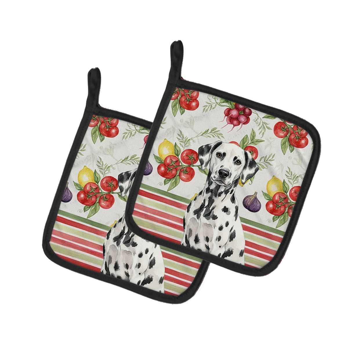 Picture of Carolines Treasures WDK8204PTHD Unisex Adult Dalmatian Vegetables Pot Holders - 7.5 x 7.5 in. - Set of 2