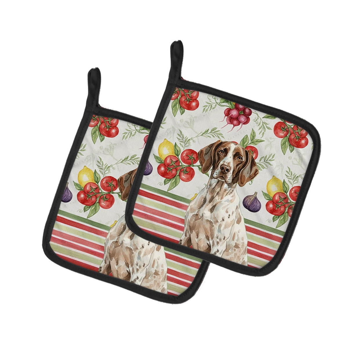 Picture of Carolines Treasures WDK8248PTHD Unisex Adult German Shorthaired Pointer Vegetables Pot Holders - 7.5 x 7.5 in. - Set of 2