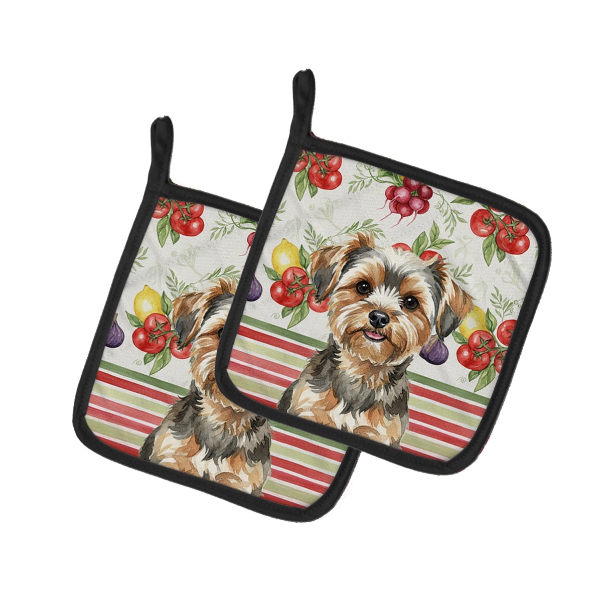 Picture of Carolines Treasures WDK8462PTHD Unisex Adult Yorkie Poo Vegetables Pot Holders - 7.5 x 7.5 in. - Set of 2