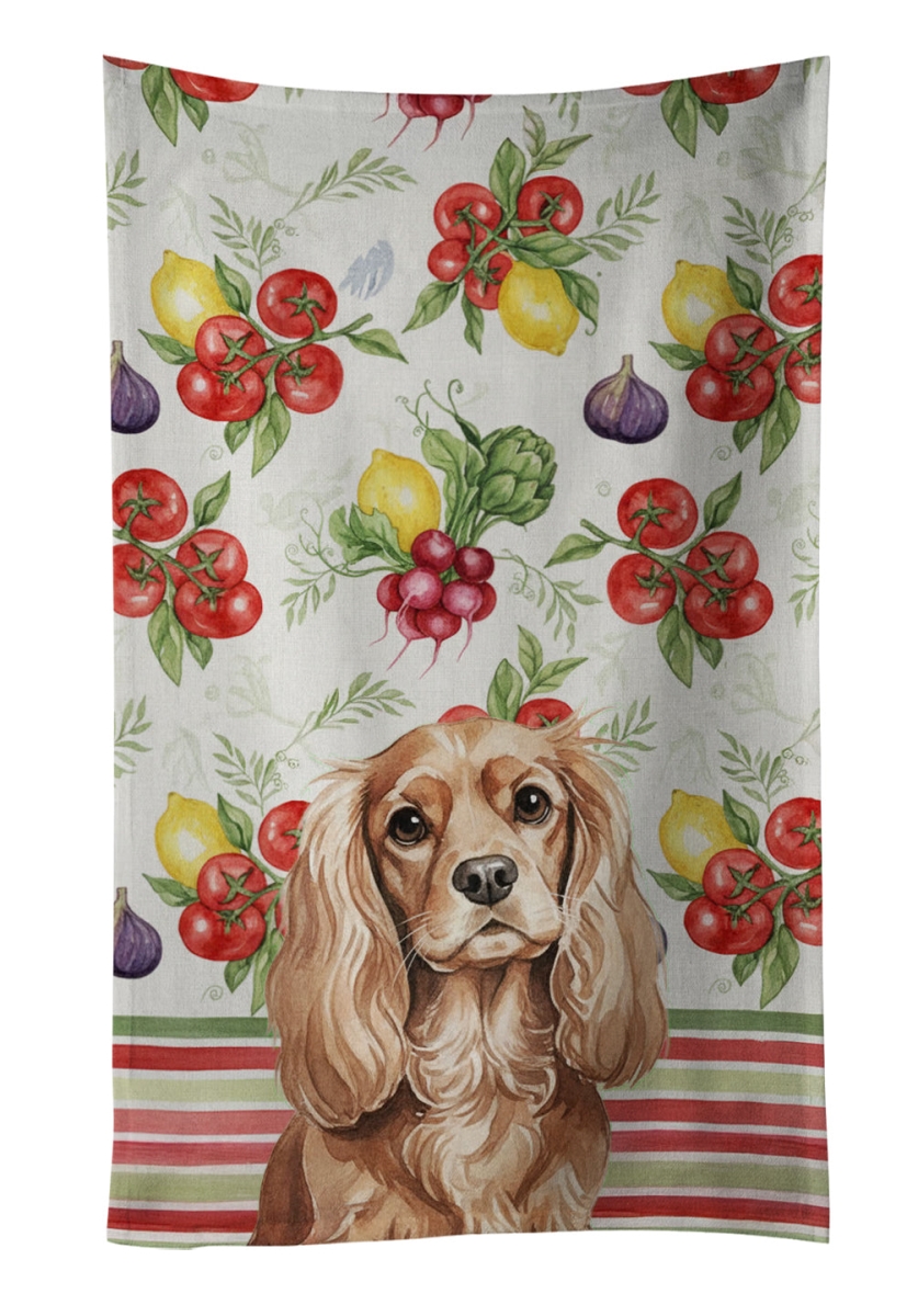 WDK8164KTWL Unisex Adult Ruby Cavalier Spaniel Vegetables Kitchen Towel - 25 x 15 in.