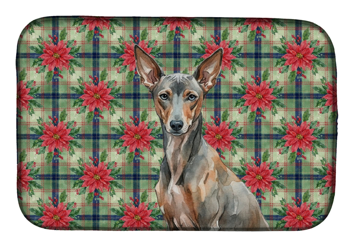 Picture of Carolines Treasures WDK8861DDM Unisex Adult Xoloitzcuintli Christmas Poinsettias Dish Drying Mat - 21 x 14 in.