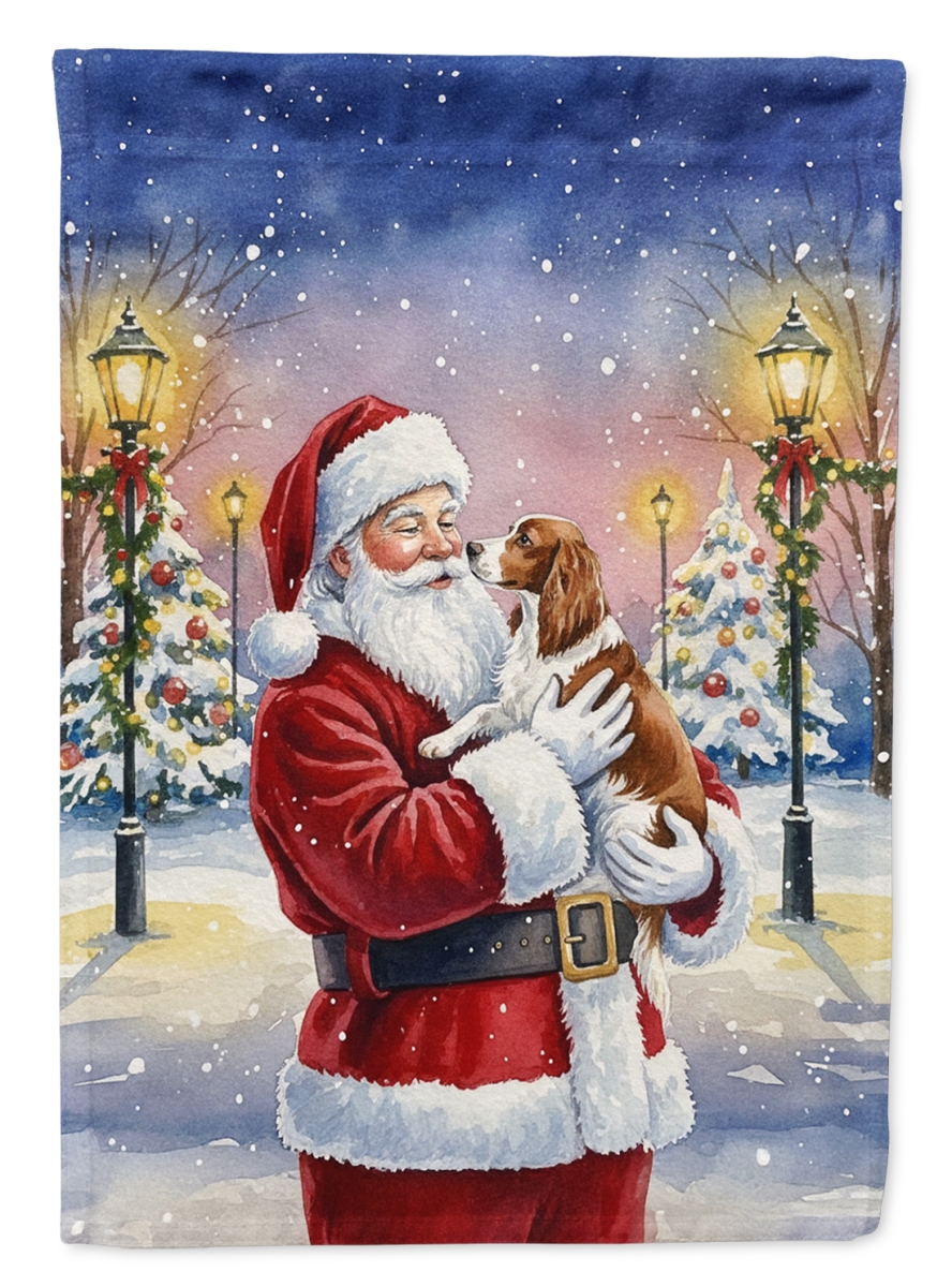 FNT1086CHF 40 x 28 in. Welsh Springer Spaniel with Santa Claus House Flag