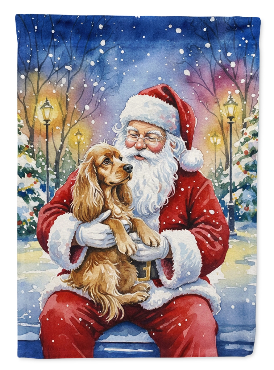 FNT1026CHF 40 x 28 in. Cocker Spaniel with Santa Claus House Flag