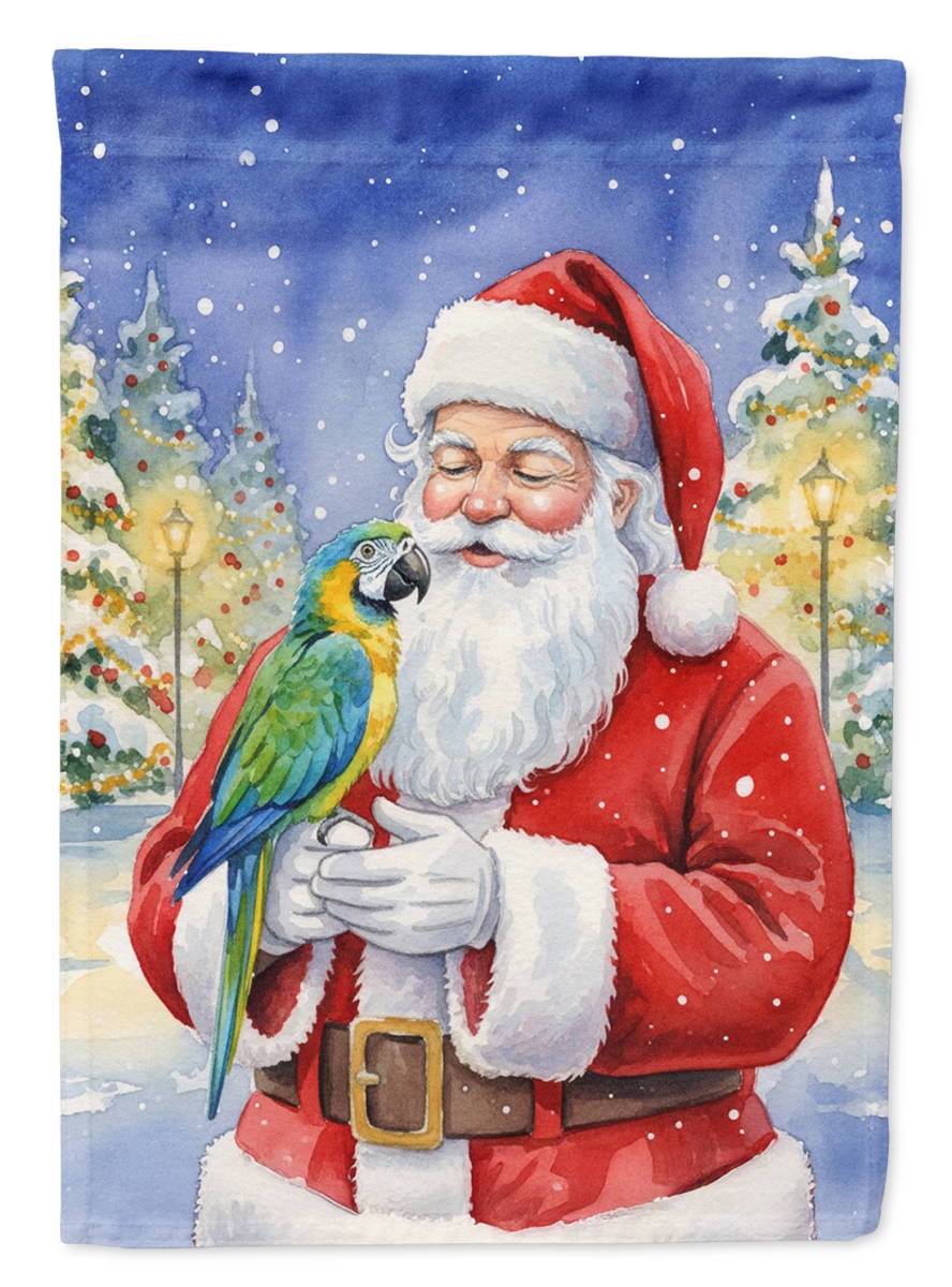 FNT1176CHF 40 x 28 in. Blue Fronted Amazon Parrot with Santa Claus House Flag
