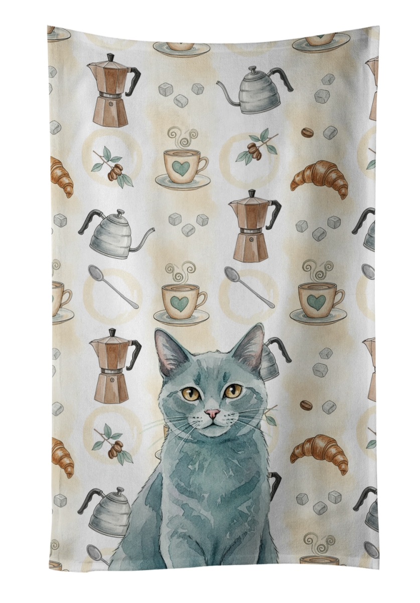 FNT1404KTWL 25 x 15 in. Solid Gray Cat Coffee Time Kitchen Towel