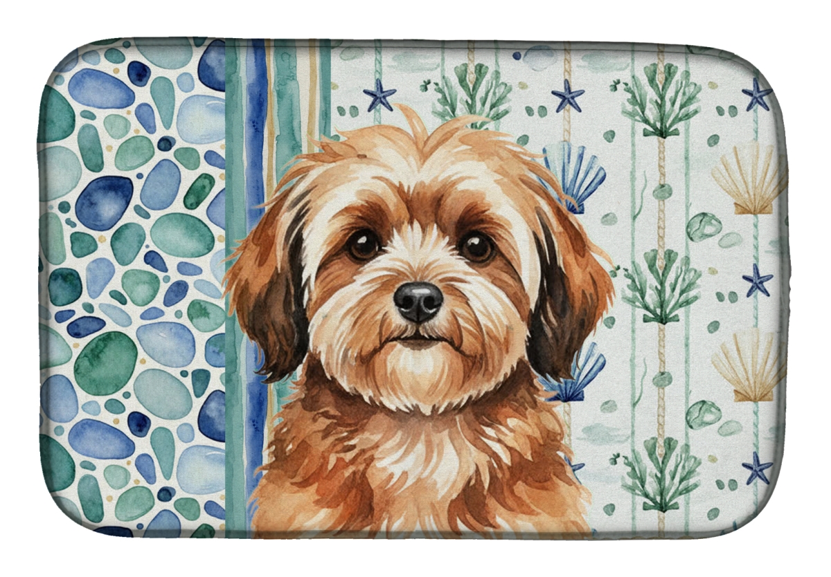 Picture of Carolines Treasures WDK7069DDM 21 x 14 in. Sable Havanese Coastal Sea Glass Dish Drying Mat
