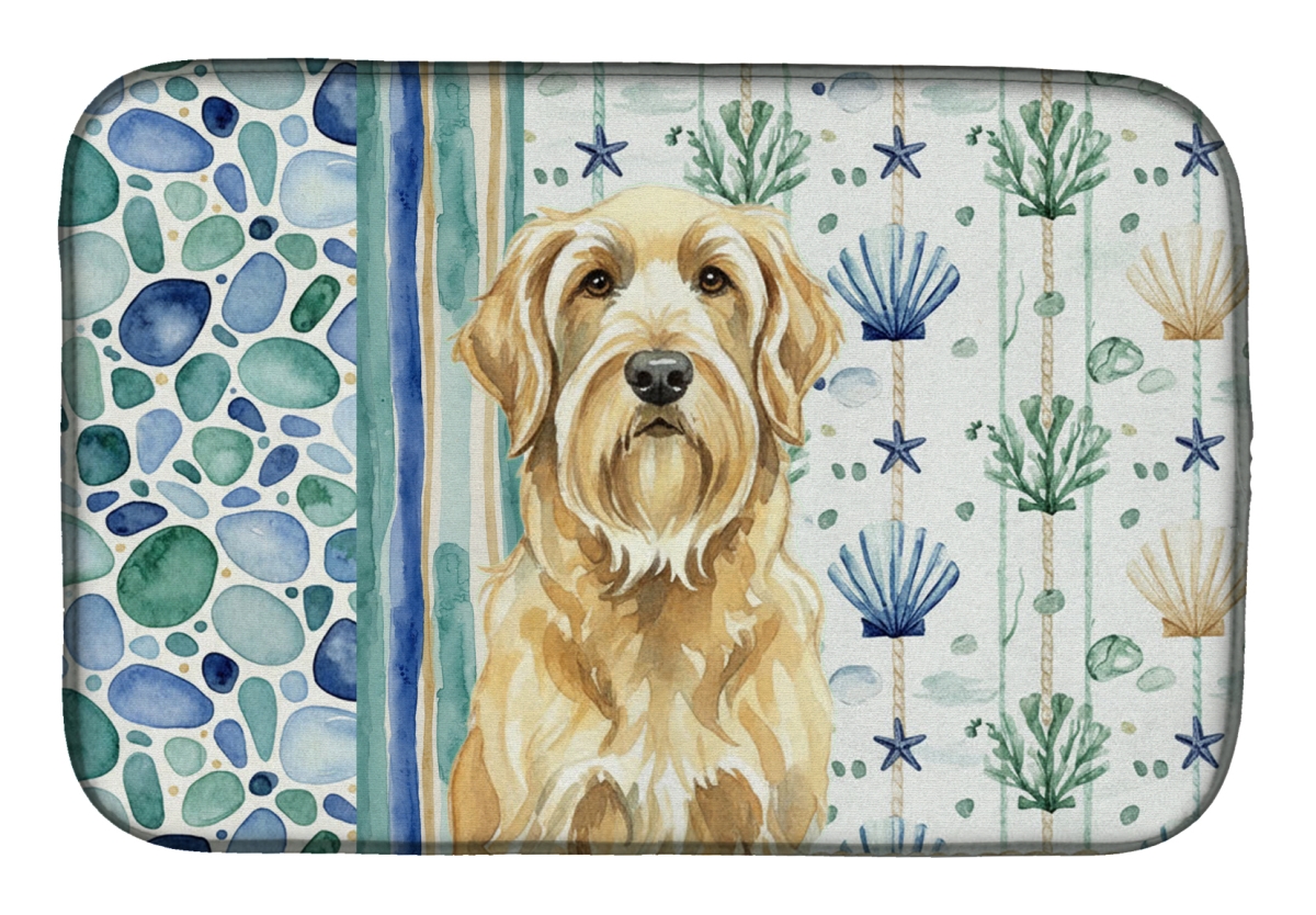 Picture of Carolines Treasures WDK7140DDM 21 x 14 in. Wheaten & Tan Otterhound Coastal Sea Glass Dish Drying Mat