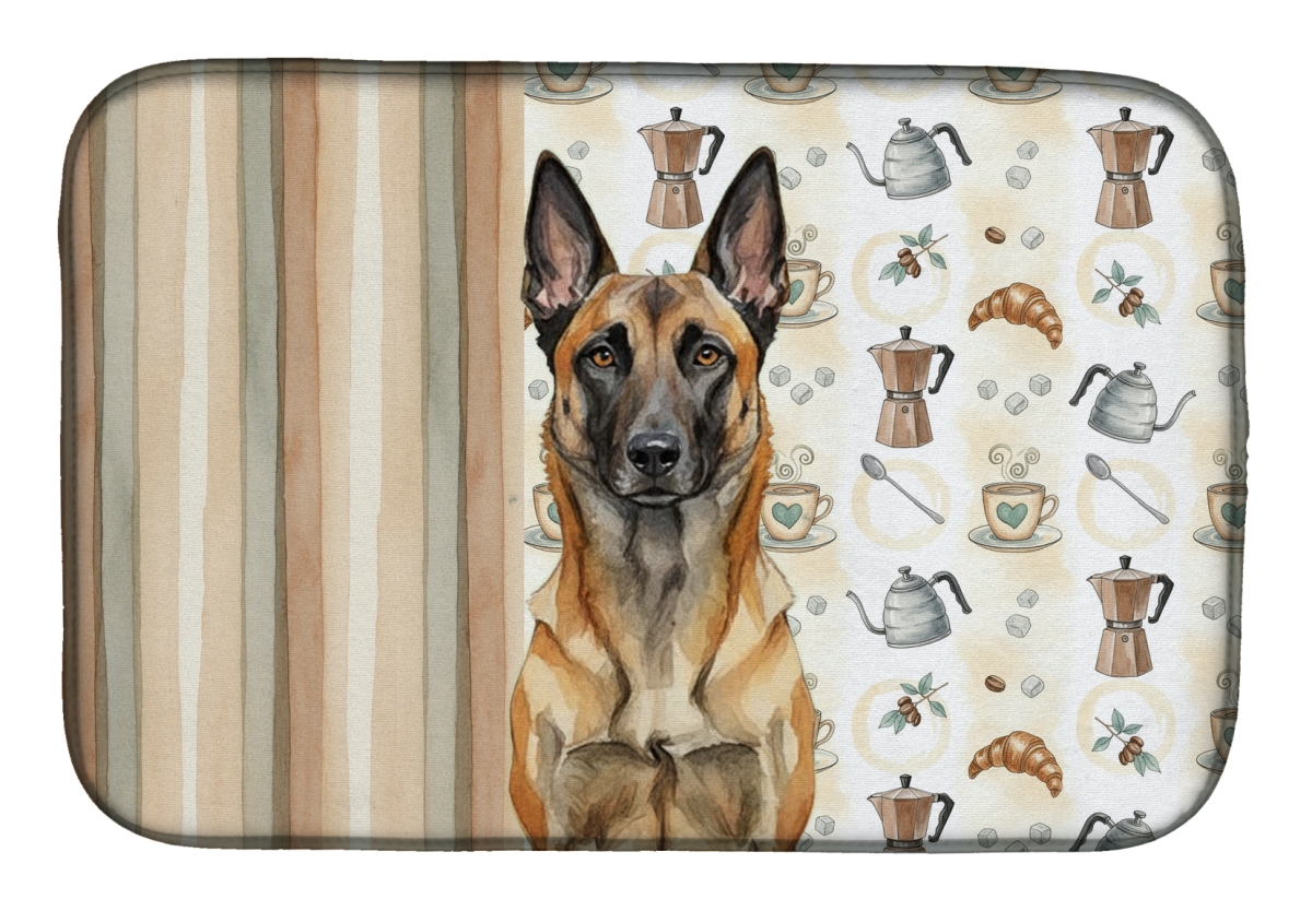 Picture of Carolines Treasures WDK7308DDM 21 x 14 in. Belgian Malinois Coffee Bar Dish Drying Mat