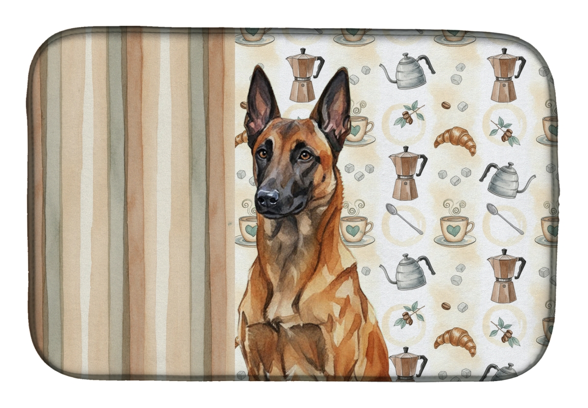 Picture of Carolines Treasures WDK7309DDM 21 x 14 in. Mahogany Belgian Malinois Coffee Bar Dish Drying Mat