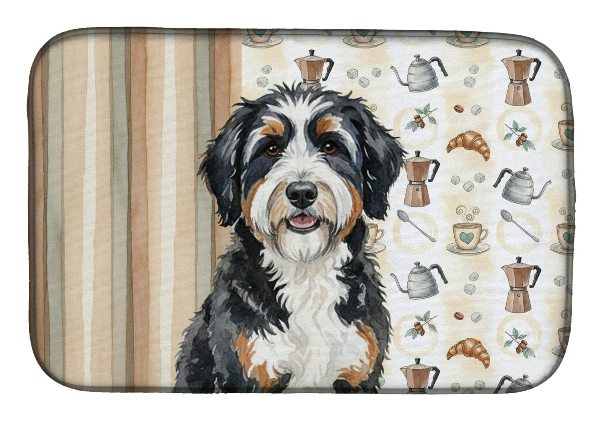 Picture of Carolines Treasures WDK7312DDM 21 x 14 in. Berndoodle Coffee Bar Dish Drying Mat