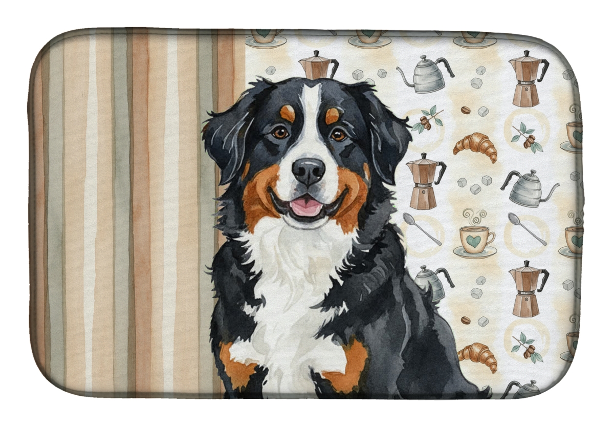 Picture of Carolines Treasures WDK7313DDM 21 x 14 in. Bernese Mountain Dog Coffee Bar Dish Drying Mat