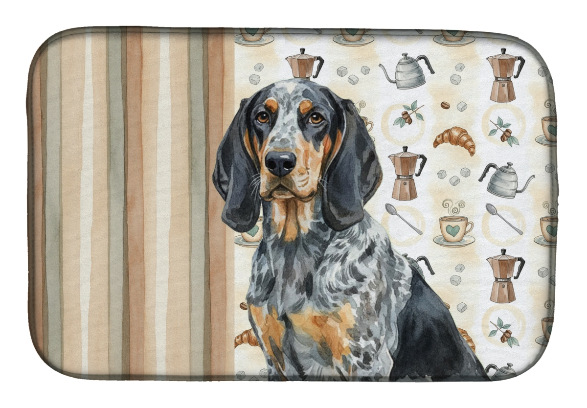 Picture of Carolines Treasures WDK7319DDM 21 x 14 in. Bluetick Coonhound Coffee Bar Dish Drying Mat