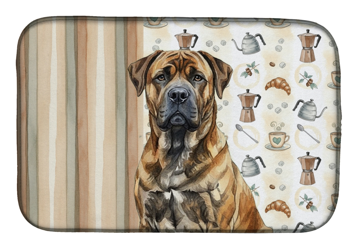 Picture of Carolines Treasures WDK7320DDM 21 x 14 in. Brindle Boerboel Coffee Bar Dish Drying Mat