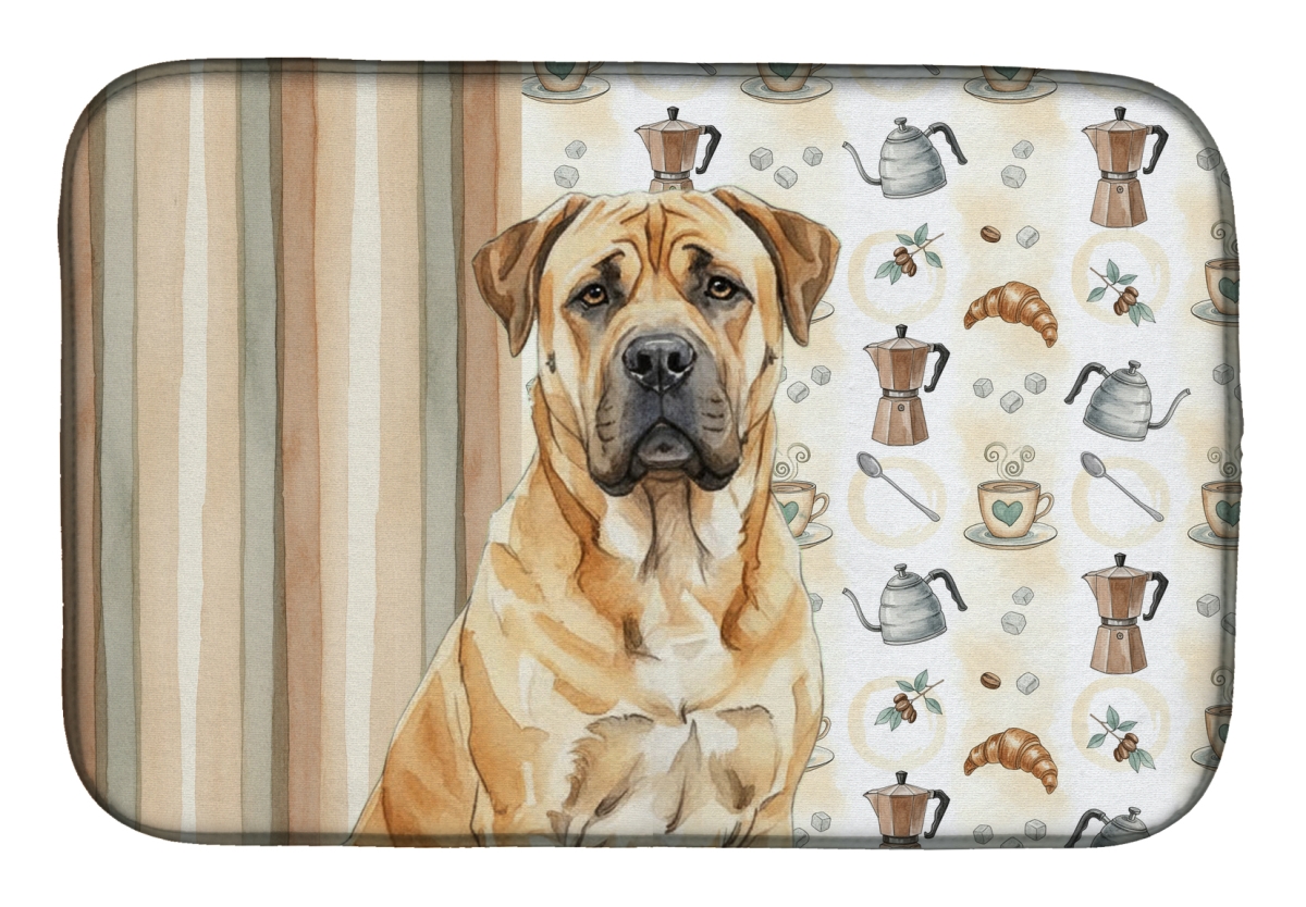 Picture of Carolines Treasures WDK7321DDM 21 x 14 in. Fawn Boerboel Coffee Bar Dish Drying Mat