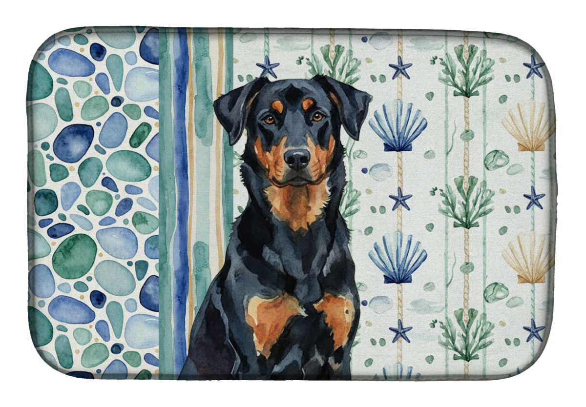 Picture of Carolines Treasures WDK6906DDM 21 x 14 in. Beauceron Coastal Sea Glass Dish Drying Mat
