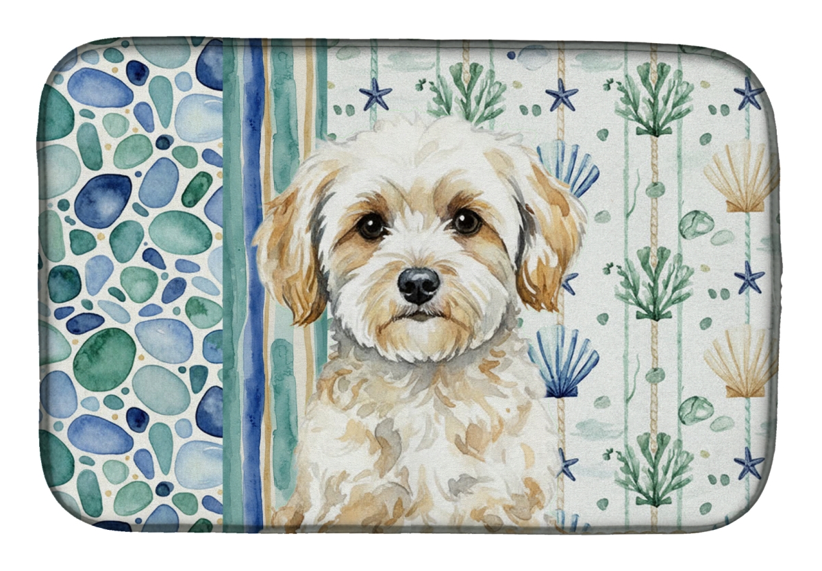 Picture of Carolines Treasures WDK7107DDM 21 x 14 in. Maltipoo Coastal Sea Glass Dish Drying Mat