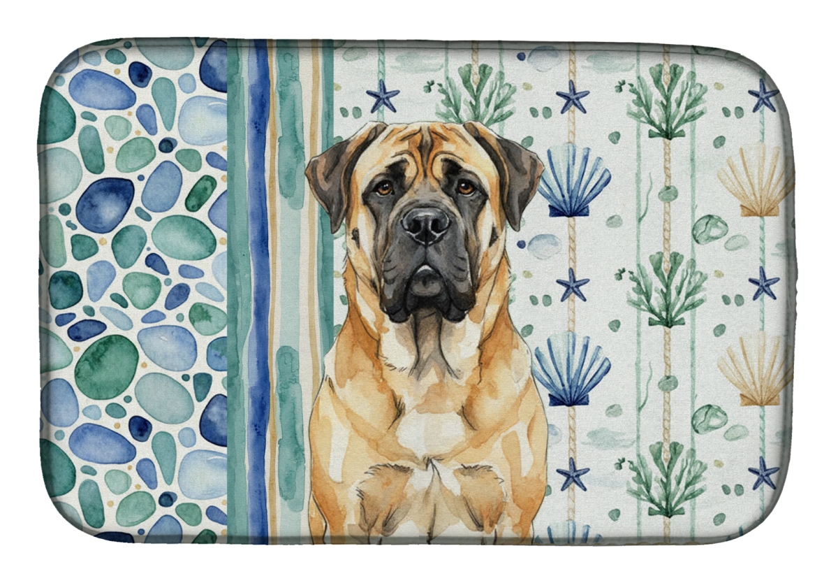 Picture of Carolines Treasures WDK7110DDM 21 x 14 in. Fawn Mastiff Coastal Sea Glass Dish Drying Mat