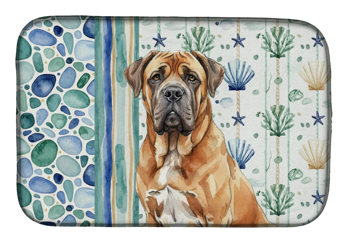 Picture of Carolines Treasures WDK7123DDM 21 x 14 in. Neapolitan Mastiff Coastal Sea Glass Dish Drying Mat