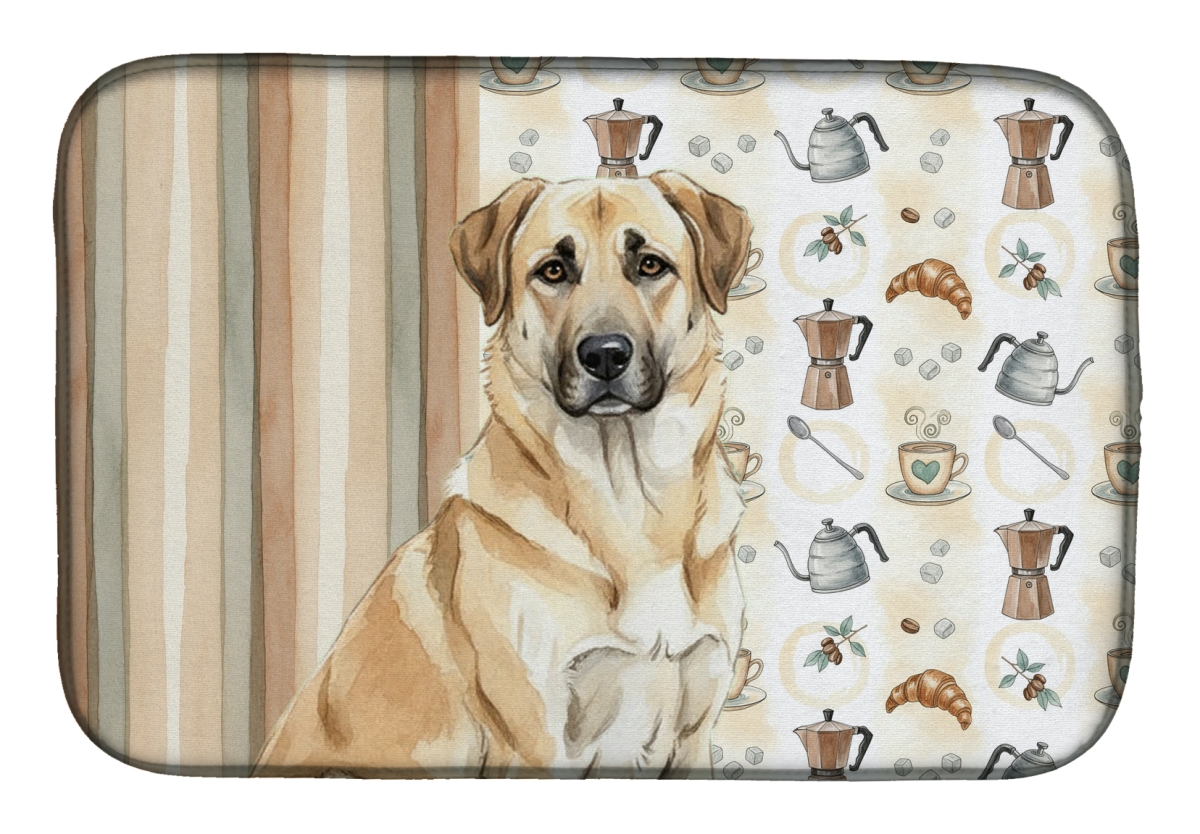 Picture of Carolines Treasures WDK7286DDM 21 x 14 in. Anatolian Shepherd Dog Coffee Bar Dish Drying Mat