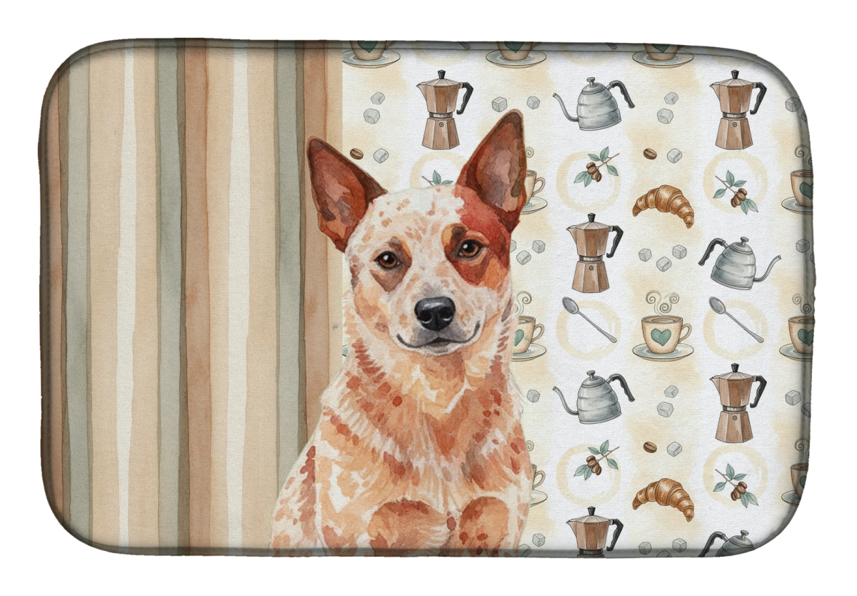 Picture of Carolines Treasures WDK7288DDM 21 x 14 in. Red Heeler Australian Cattle Dog Coffee Bar Dish Drying Mat