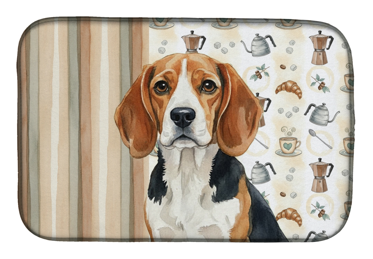 Picture of Carolines Treasures WDK7299DDM 21 x 14 in. Beagle Coffee Bar Dish Drying Mat