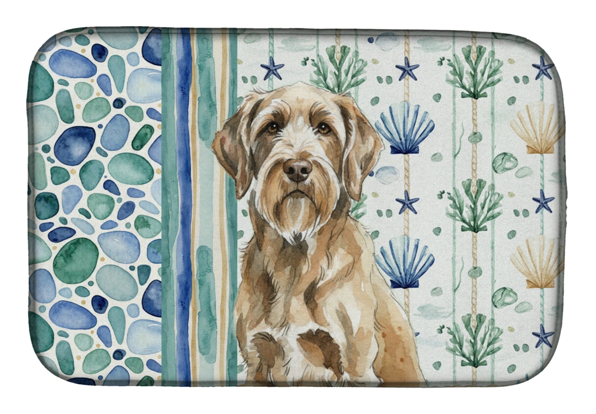 Picture of Carolines Treasures WDK7227DDM 21 x 14 in. Spinone Italiano Coastal Sea Glass Dish Drying Mat