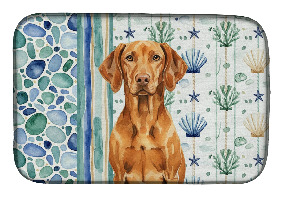 Picture of Carolines Treasures WDK7246DDM 21 x 14 in. Vizsla Coastal Sea Glass Dish Drying Mat