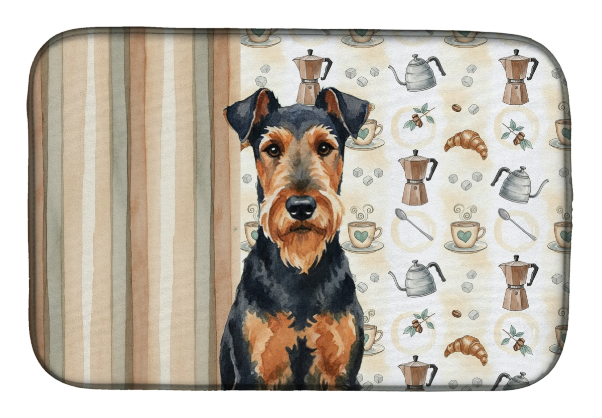 Picture of Carolines Treasures WDK7267DDM 21 x 14 in. Airedale Terrier Coffee Bar Dish Drying Mat