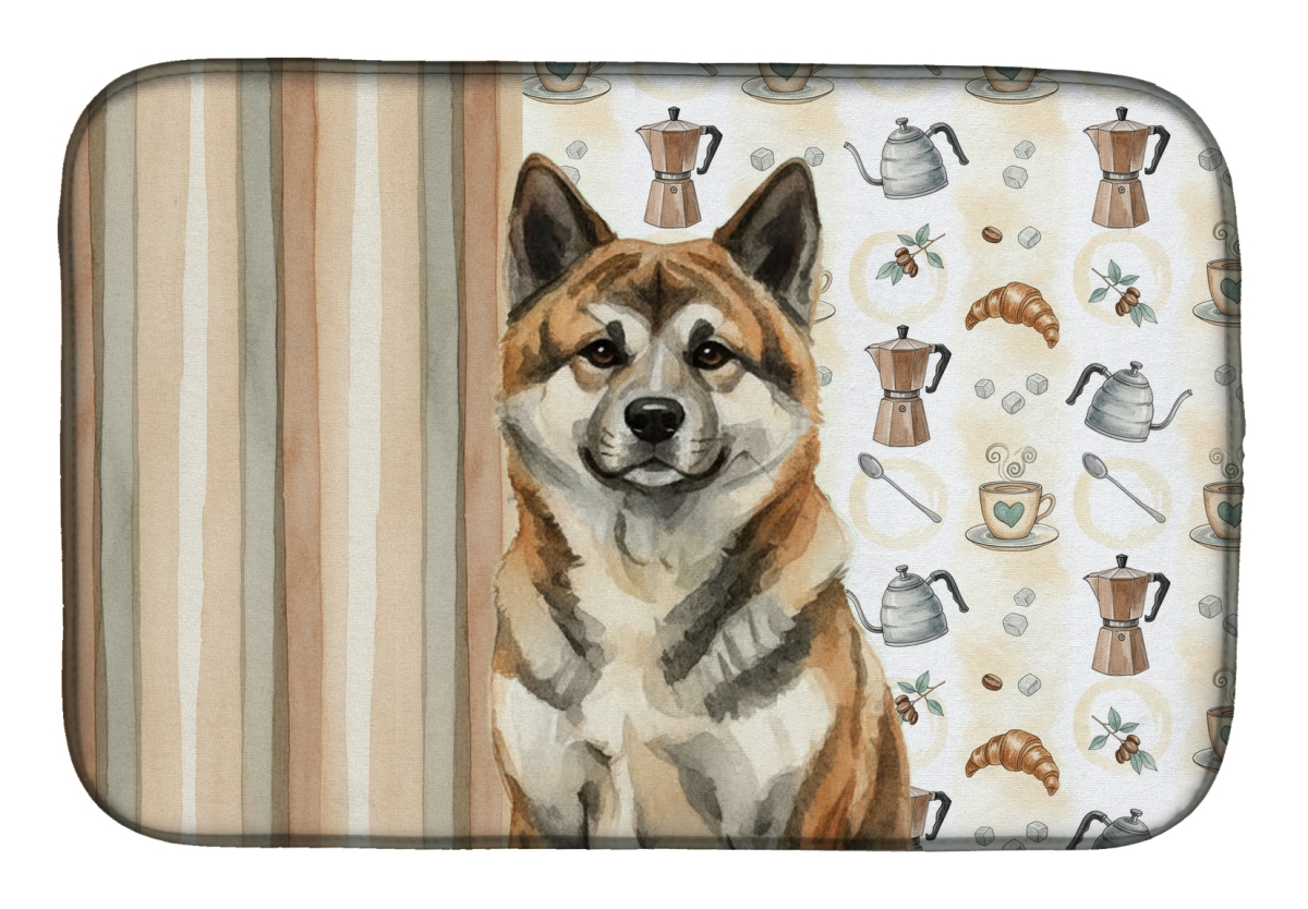 Picture of Carolines Treasures WDK7269DDM 21 x 14 in. Brindle Akita Coffee Bar Dish Drying Mat