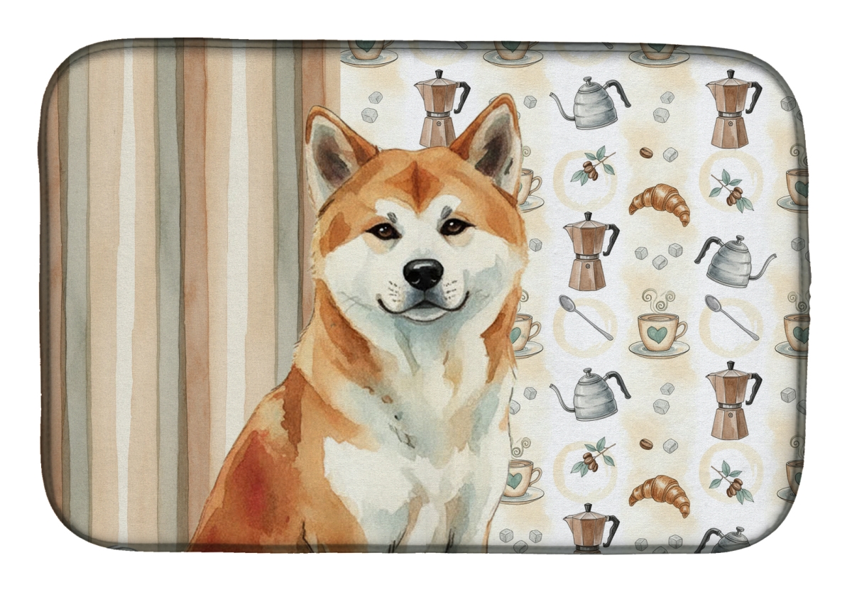 Picture of Carolines Treasures WDK7270DDM 21 x 14 in. Red Akita Coffee Bar Dish Drying Mat