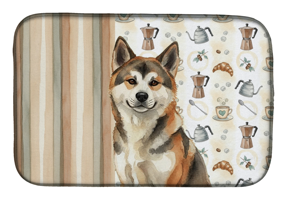 Picture of Carolines Treasures WDK7271DDM 21 x 14 in. Sesame Akita Coffee Bar Dish Drying Mat
