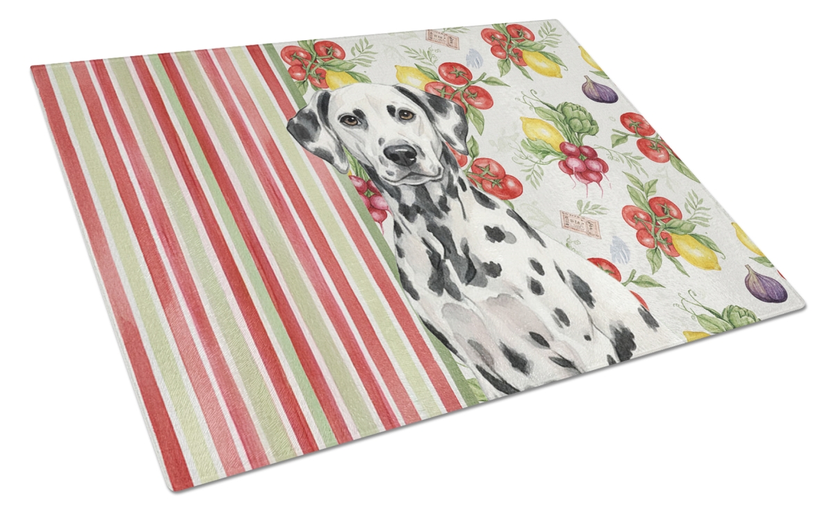 Picture of Carolines Treasures WDK8204LCB 11.25 x 15.25 in. Dalmatian Vegetables Glass Cutting Board