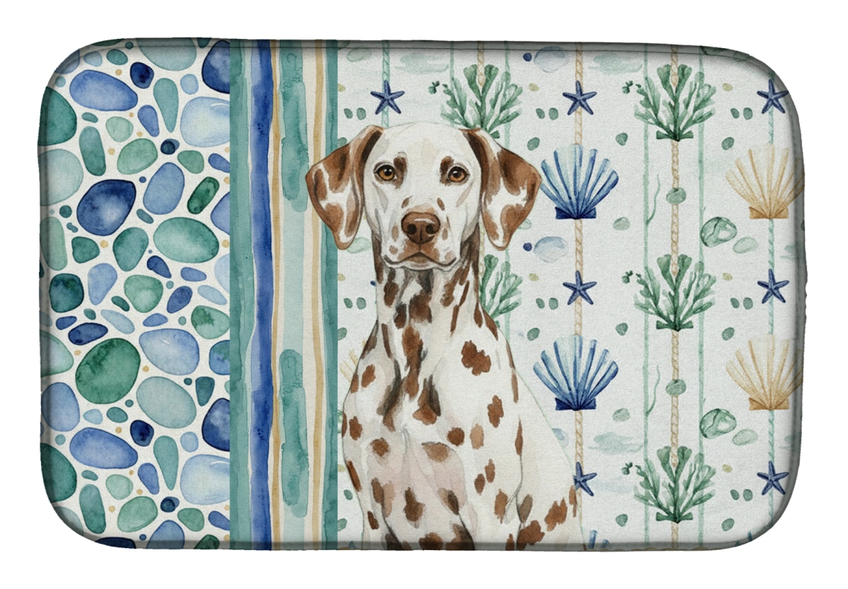 Picture of Carolines Treasures WDK7005DDM 21 x 14 in. Liver Dalmatian Coastal Sea Glass Dish Drying Mat