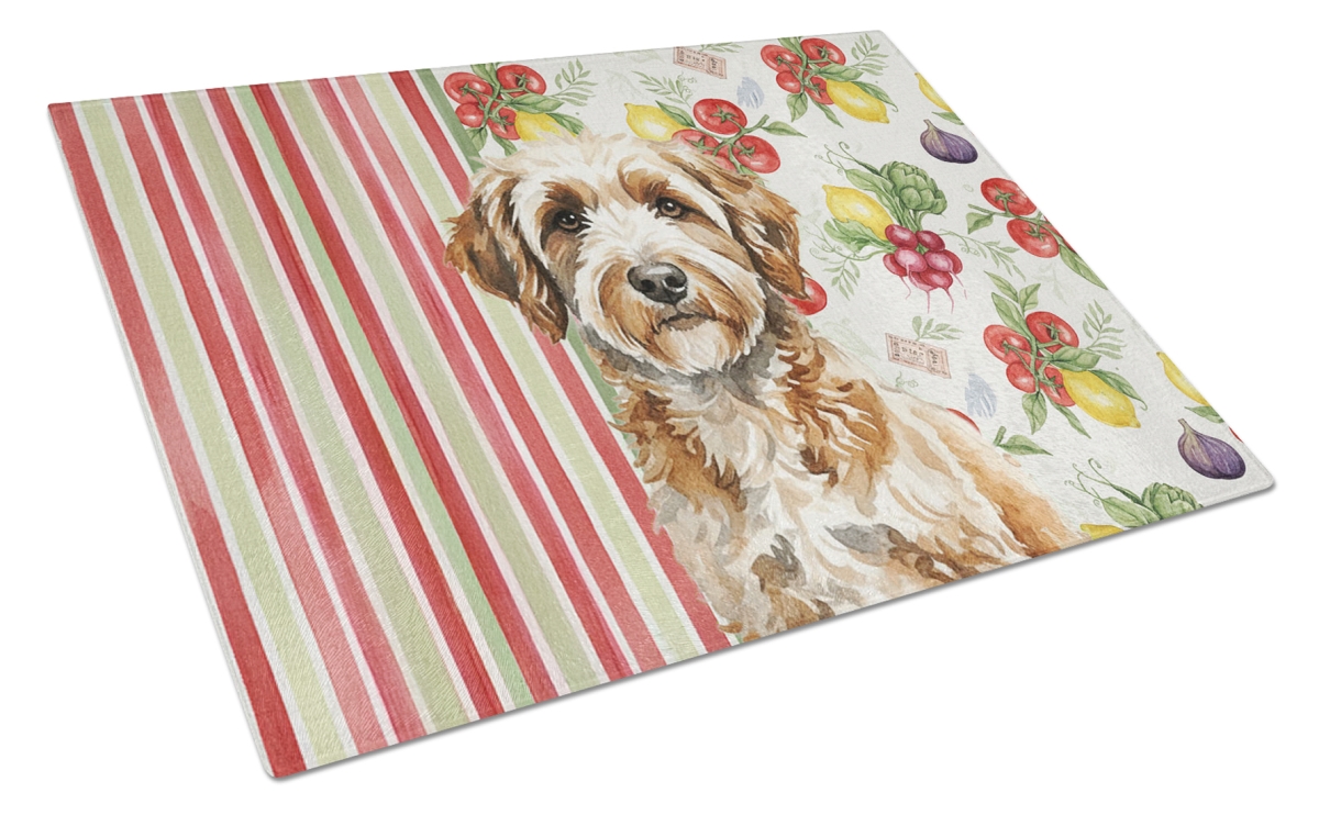 Picture of Carolines Treasures WDK8295LCB 11.25 x 15.25 in. Lagotto Romagnolo Vegetables Glass Cutting Board