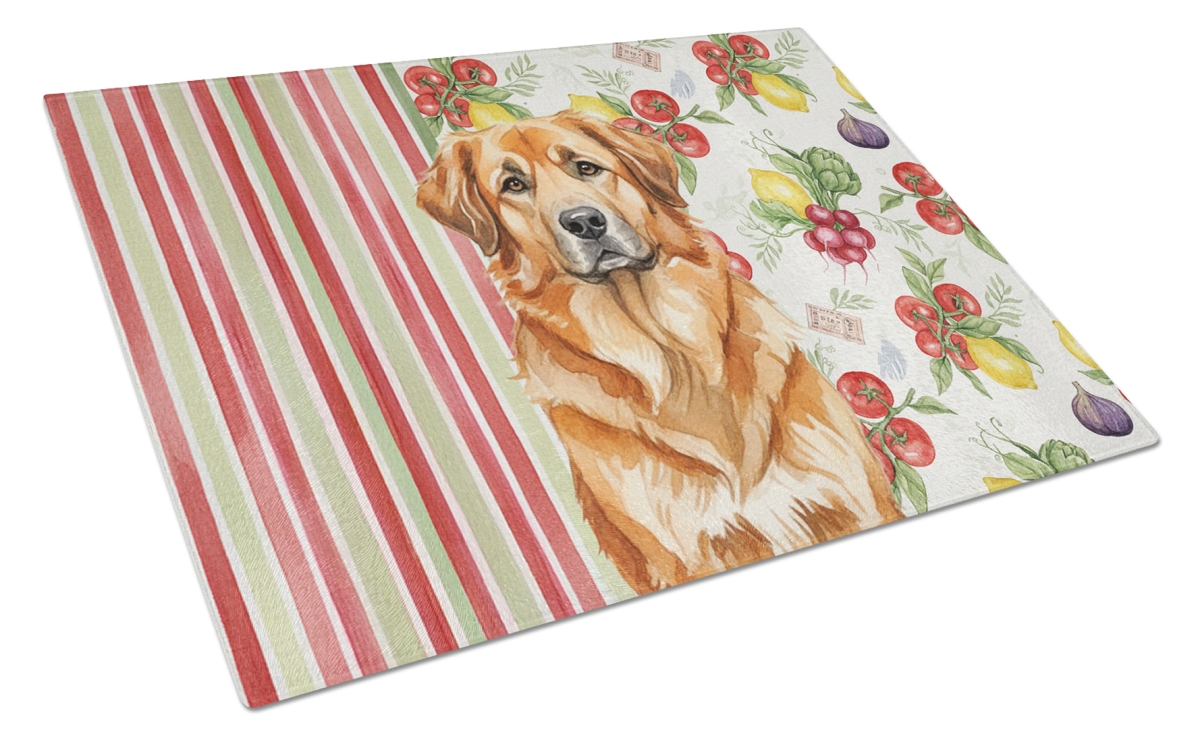 Picture of Carolines Treasures WDK8299LCB 11.25 x 15.25 in. Red Leonberger Vegetables Glass Cutting Board