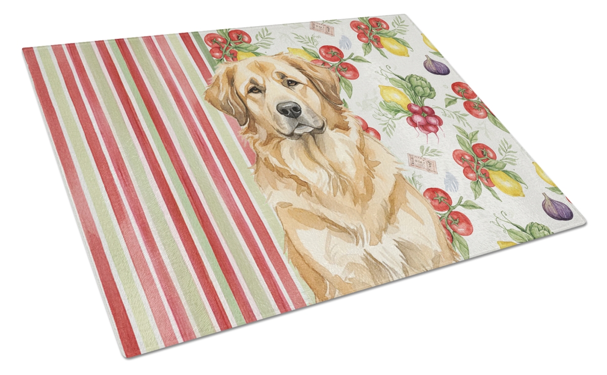Picture of Carolines Treasures WDK8300LCB 11.25 x 15.25 in. Sandy Leonberger Vegetables Glass Cutting Board